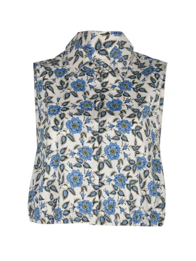 Derek Lam 10 Crosby Faee Floral-print Sleeveless Shirt In Multi