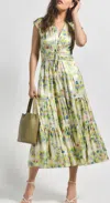 Derek Lam 10 Crosby Fatima Midi Dress In Euphorbia In Multi