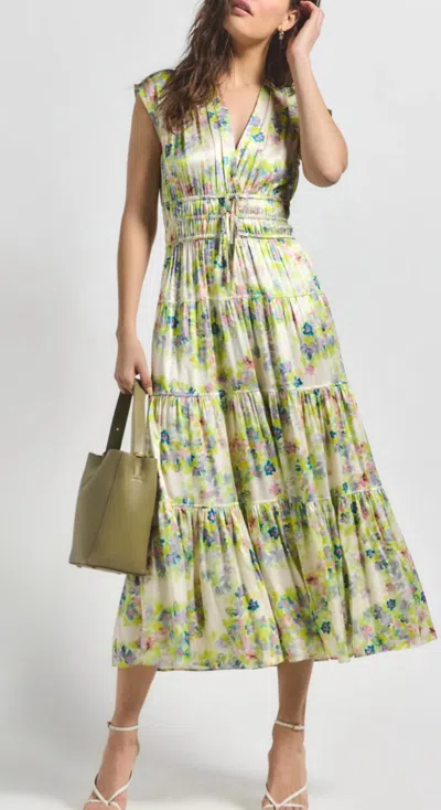 Derek Lam 10 Crosby Fatima Midi Dress In Euphorbia In Multi