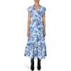 Derek Lam 10 Crosby Fatima Tiered Dress In Blue