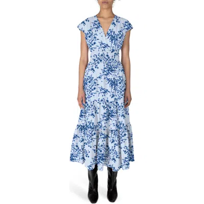 Derek Lam 10 Crosby Fatima Tiered Dress In Blue