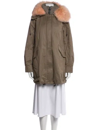 Pre-owned Derek Lam 10 Crosby Faux Fur Coat In Green