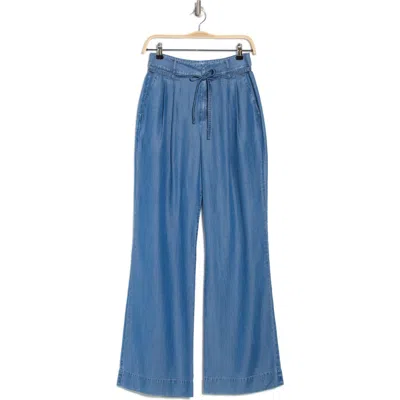 Derek Lam 10 Crosby Felicity Pleated Tie Waist Wide Leg Jeans In Blue