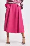 Derek Lam 10 Crosby Fenella Tweed Midi Skirt In Animal Print