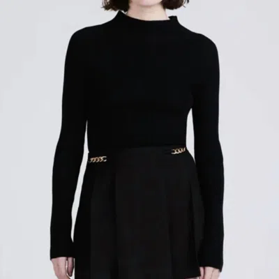 Derek Lam 10 Crosby Filomena Knit Combo Pleated Mini Dress In Black