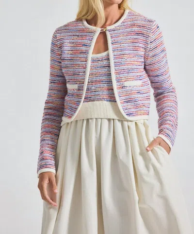 Derek Lam 10 Crosby Findley Cardigan In Raspberry Multi In Blue