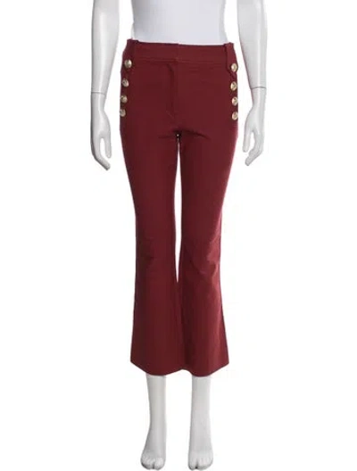 Pre-owned Derek Lam 10 Crosby Flared Pants In Red