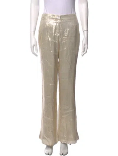 Pre-owned Derek Lam 10 Crosby Flared Pants In Gold/metallic