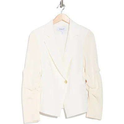 Derek Lam 10 Crosby Flora Mixed Media Blazer In White