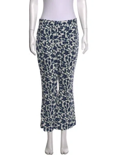Pre-owned Derek Lam 10 Crosby Floral Print Flared Pants In Neutral