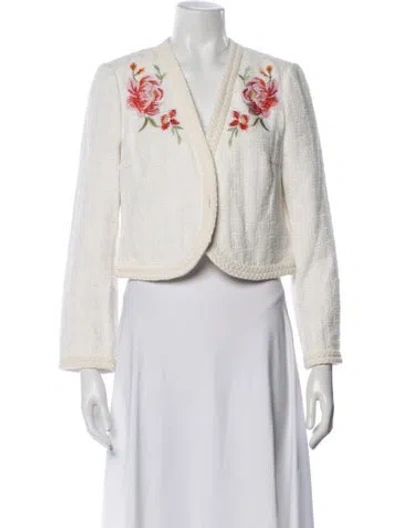 Pre-owned Derek Lam 10 Crosby Floral Print Jacket W/ Tags In White
