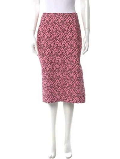 Pre-owned Derek Lam 10 Crosby Floral Print Knee-length Skirt In Pink