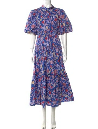 Pre-owned Derek Lam 10 Crosby Floral Print Long Dress In Multi