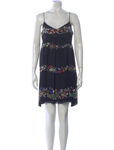 Pre-owned Derek Lam 10 Crosby Floral Print Midi Length Dress In Black