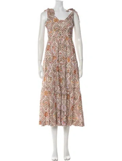 Pre-owned Derek Lam 10 Crosby Floral Print Midi Length Dress In Neutral