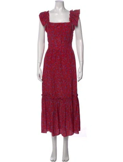 Pre-owned Derek Lam 10 Crosby Floral Print Midi Length Dress In Red