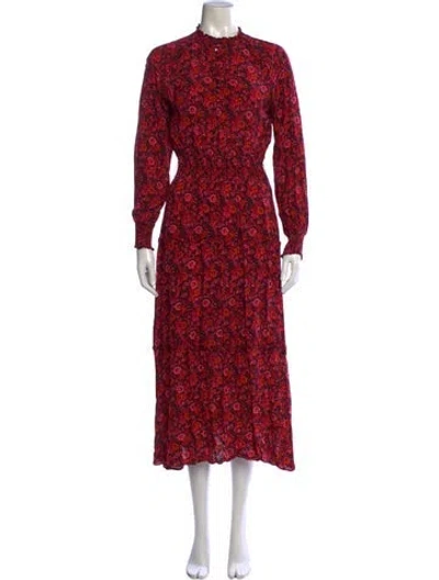 Pre-owned Derek Lam 10 Crosby Floral Print Midi Length Dress In Red