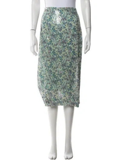 Pre-owned Derek Lam 10 Crosby Floral Print Midi Length Skirt In White