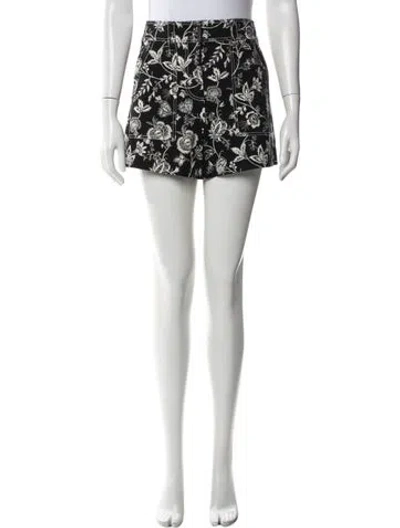 Pre-owned Derek Lam 10 Crosby Floral Print Mini Shorts In Blue