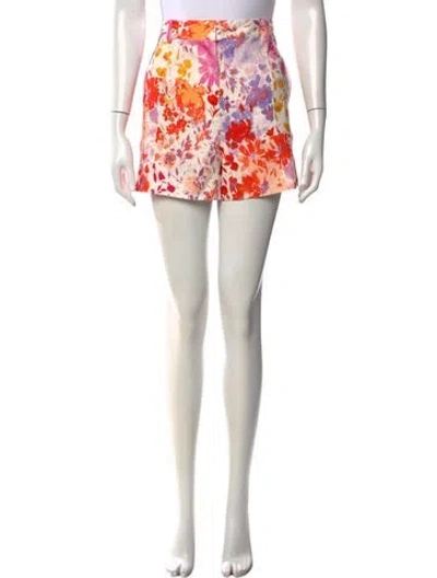 Pre-owned Derek Lam 10 Crosby Floral Print Mini Shorts W/ Tags In Neutral