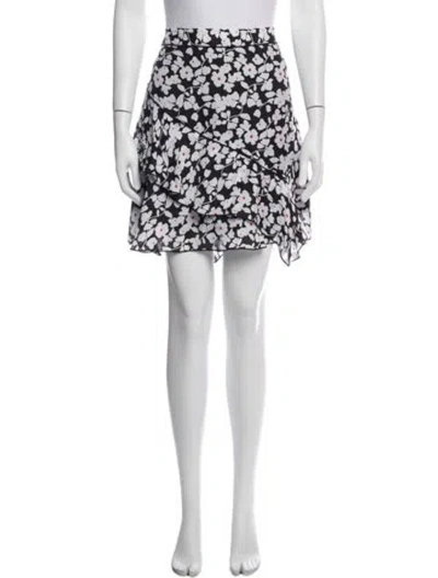 Pre-owned Derek Lam 10 Crosby Floral Print Mini Skirt In Black