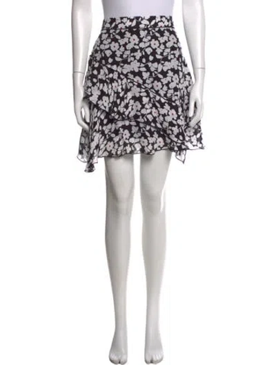 Pre-owned Derek Lam 10 Crosby Floral Print Mini Skirt In Black/white