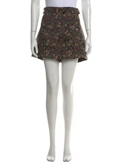 Pre-owned Derek Lam 10 Crosby Floral Print Mini Skirt In Multi