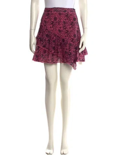 Pre-owned Derek Lam 10 Crosby Floral Print Mini Skirt In Pink