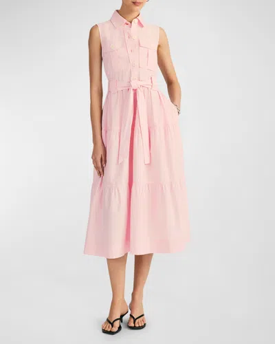 Derek Lam 10 Crosby Florence Sleeveless Shirtdress In Primrose