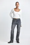 Derek Lam 10 Crosby Frankie High Rise Straight In White