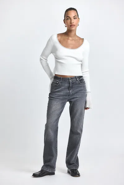 Derek Lam 10 Crosby Frankie High Rise Straight In White