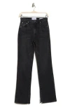 Derek Lam 10 Crosby Frankie Ultra High Waist Slit Hem Straight Leg Jeans In Black
