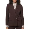 Derek Lam 10 Crosby Franklin Double Breasted Jacket In Chocolate In Gold
