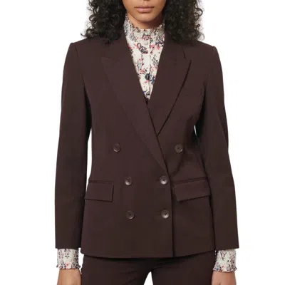 Derek Lam 10 Crosby Franklin Double Breasted Jacket In Chocolate In Gold