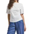 Derek Lam 10 Crosby Frederic Ruched Short Sleeve Tee In Blanc De Blanc In White