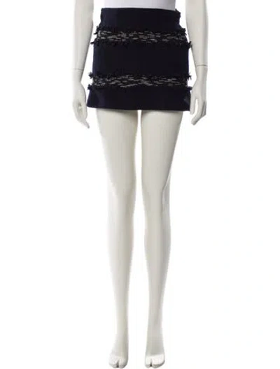 Pre-owned Derek Lam 10 Crosby Fringe Trim Accent Mini Skirt In Multi