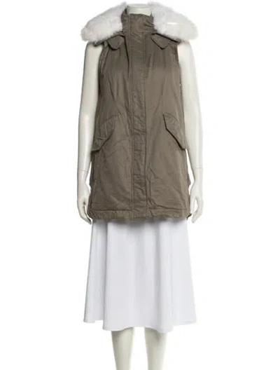 Pre-owned Derek Lam 10 Crosby Fur Coat In Neutral