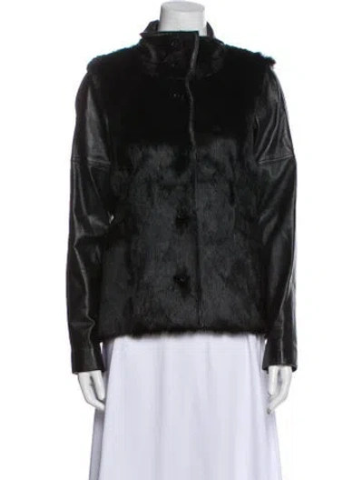 Pre-owned Derek Lam 10 Crosby Fur Jacket In Black