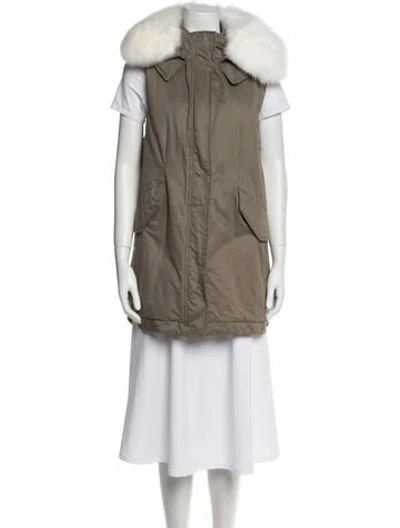 Pre-owned Derek Lam 10 Crosby Fur Jacket In Green