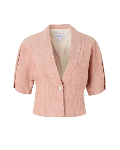 Derek Lam 10 Crosby Gabriel Short Sleeve Jacket In Orange