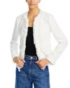 Derek Lam 10 Crosby Garcia Fringe-trim Tweed Jacket In Blanc De Blanc