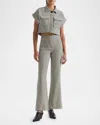 Derek Lam 10 Crosby Gille Flare Trousers In Biscuit Multi