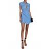 Derek Lam 10 Crosby Giselle Tie Front Cargo Dress In Blue In Blue