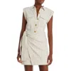 Derek Lam 10 Crosby Giselle Wrap-effect Striped Linen-blend Mini Dress In Multi