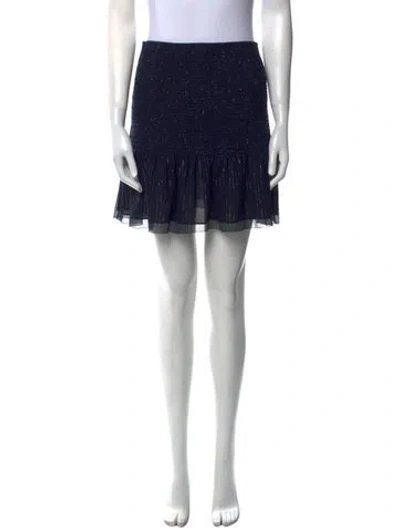 Pre-owned Derek Lam 10 Crosby Glitter Accents Mini Skirt In Blue