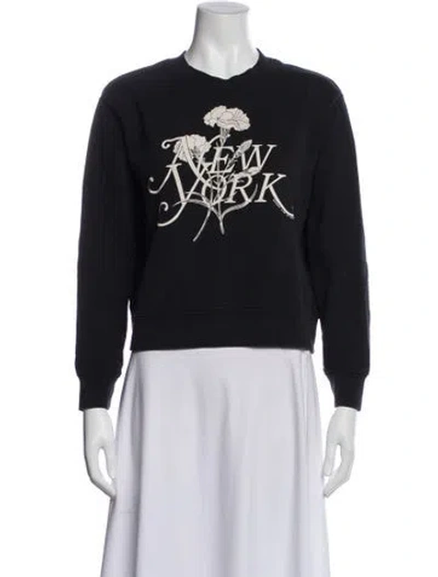 Pre-owned Derek Lam 10 Crosby Graphic Print Crew Neck Sweater In Gray
