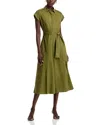 Derek Lam 10 Crosby Haley Short-sleeve Maxi Shirtdress In Hunter