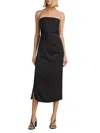Derek Lam 10 Crosby Harriet Strapless Midi Dress In Black In Black