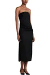 Derek Lam 10 Crosby Harriet Strapless Midi Dress In Black In Black