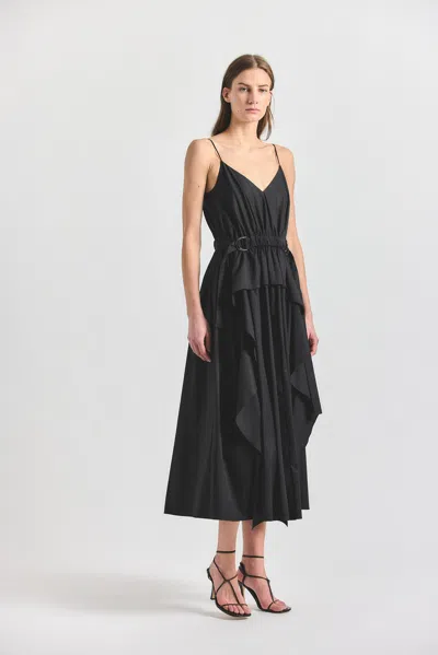 Derek Lam 10 Crosby Hattie Ruffle A-line Dress In Black